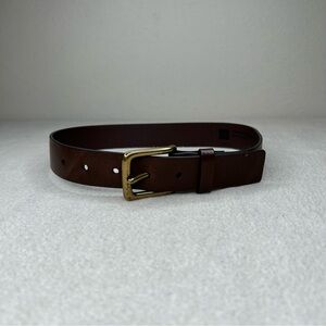 GAP Brown Leather Belt with Gold Buckle